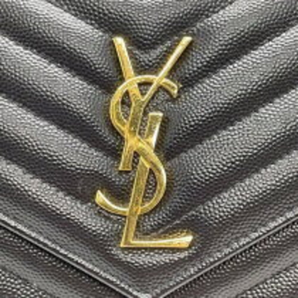 Saint Laurent Black Shoulder Chain Grained Strap Cassandra Leather Shoulder - Picture 7 of 11